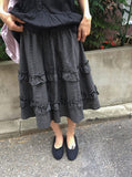 Chiyo Check Frill Tiered Midi Skirt