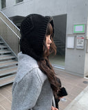 Newa Cable Balaclava Hood Knit Hat