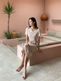 Baunjeu Heart Neck Blouse Skirt Set
