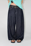 (NON-FADE) TEXTURE WIDE DENIM