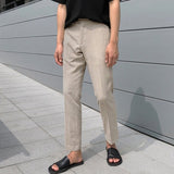 River banding linen slacks