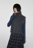 (WOOL) HIGH-NECK KNIT VEST