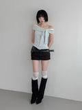 Studded Cotton Low Skirt Pants