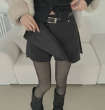 Wool Side Slit Skirt Pants