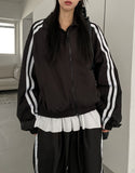 Tudi Diagonal Track Nylon Wind Jumper