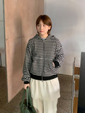 Mobet Stripe Two-Way Hood Zip-Up