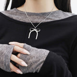 Porunch Silver Ribbon Necklace