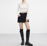 Fera Button Cropped T-Shirt