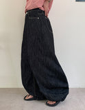 Kyukaton Summer Raw Denim Wide Pants