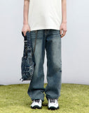 PINCH WIND SEMI WIDE DENIM PANTS