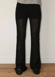 SIDE BUTTON SHEER PANTS