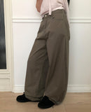 Colf back banding wide pants