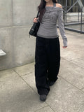 Clun Cut Wide String Cargo Pants
