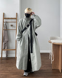 Maxi High Neck String Coat