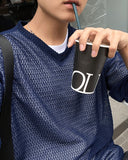 Overfit V-neck Net Knit