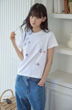 Mushroom Stitch Crop Short Sleeve Tee