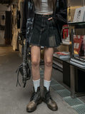 Det Tesle Pleated Denim Skirt