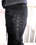 Denu cargo strap bootcut denim pants