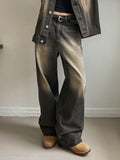Betty Tin Beige Wide Denim Pants