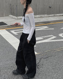 Wadeen Open Neck Cropped T-shirt
