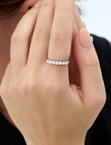 Essence Silver (W) Lab Diamond Half Pave Ring 0.1CT