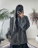 Hamel Pigment Embroidery Hooded Zip-up