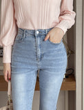 Chevind Washing Bootcut Denim Pants