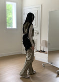 Tabe Shirring Jogger Nylon Vest Pants Set-up Pants