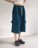 Dinple Oversized Fit Pile Bermuda Cargo Pants