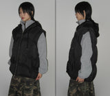 KNIT HOOD PADDING VEST