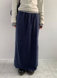 Hven Velvet Stripe Banding Long Skirt