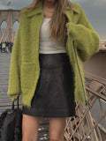 plain eco leather mini skirt