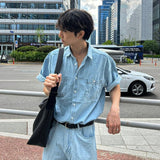 Summer denim half shirt