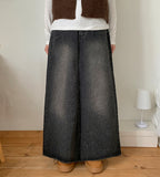 Peuhen Washing Denim Long Skirt