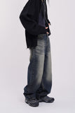 Scope deep blue wide denim pants