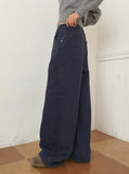 Nookan Stopper String Color Cotton Long Wide Pants