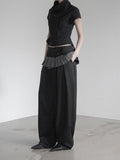 Mode Half-Neck Trench Blouse