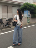Demp One Shoulder Off Short Sleeve Loose Fit T-Shirt