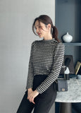 Maino Check Half-Neck Span T-shirt