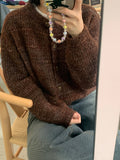 Lunve Wool Boucle Mix Color Cropped Cardigan