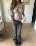 Seize Back Pocket Slim Bootcut Denim Pants