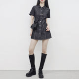 hoz stitch denim one piece