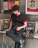 Kelden Cutout Short Sleeve Trucker Shacket