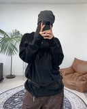 Vale Rivet Henley Neck Hoodie