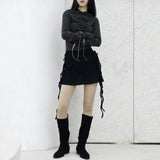 pinna strap shirring skirt