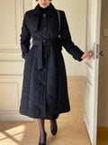 [Basic Fit] Dayk Collar Quilting Padding Coat (Belt Set)