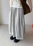 Beku Banding Stripe Lace Long Skirt