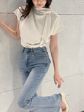 Balit Tie Drape Short Sleeve T-Blouse