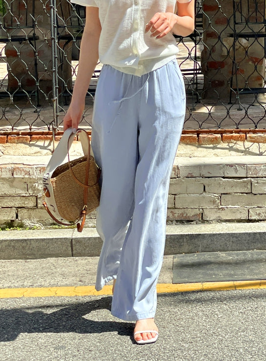 【I AM MARI】Arin Denim Wide Banding Pants I AM MARI (アイアムマリ) - アリンデニムワイドバンディング