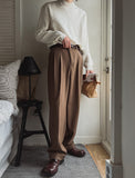 Rude wide pin tuck slacks